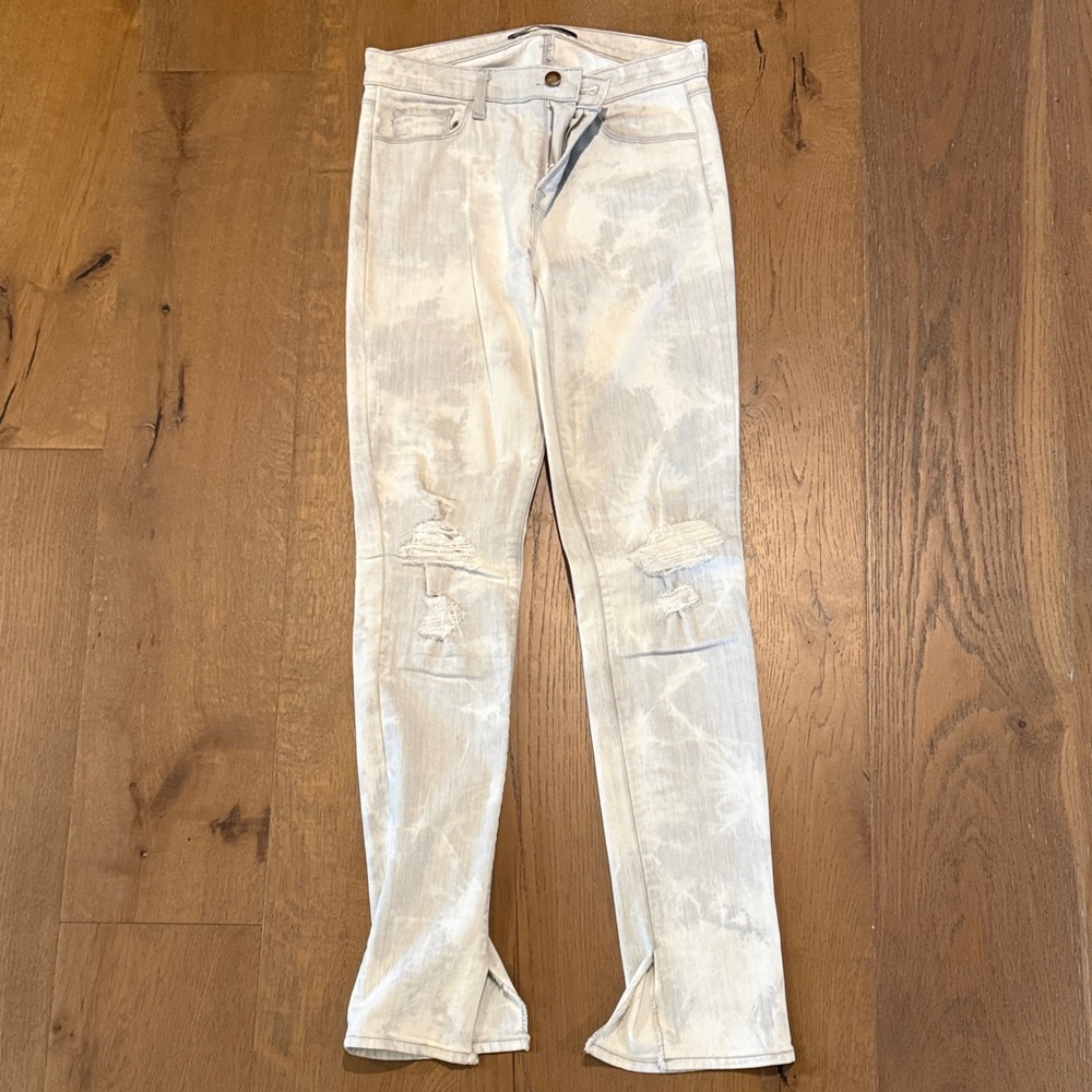 J Brand Light Wash Distressed Skinny Jeans
